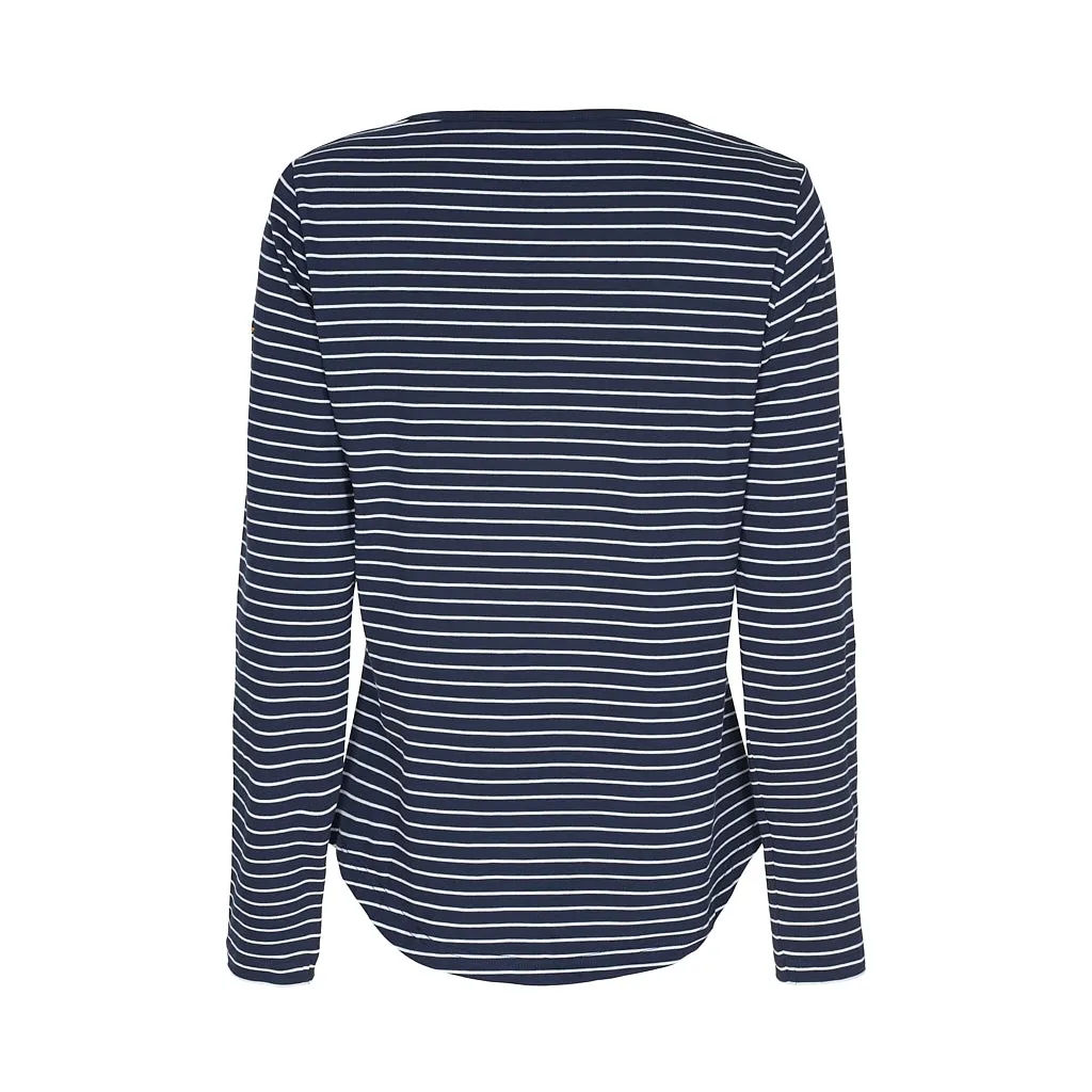 Amelie Striped Long Sleeve Tee - SR Navy/Pearl