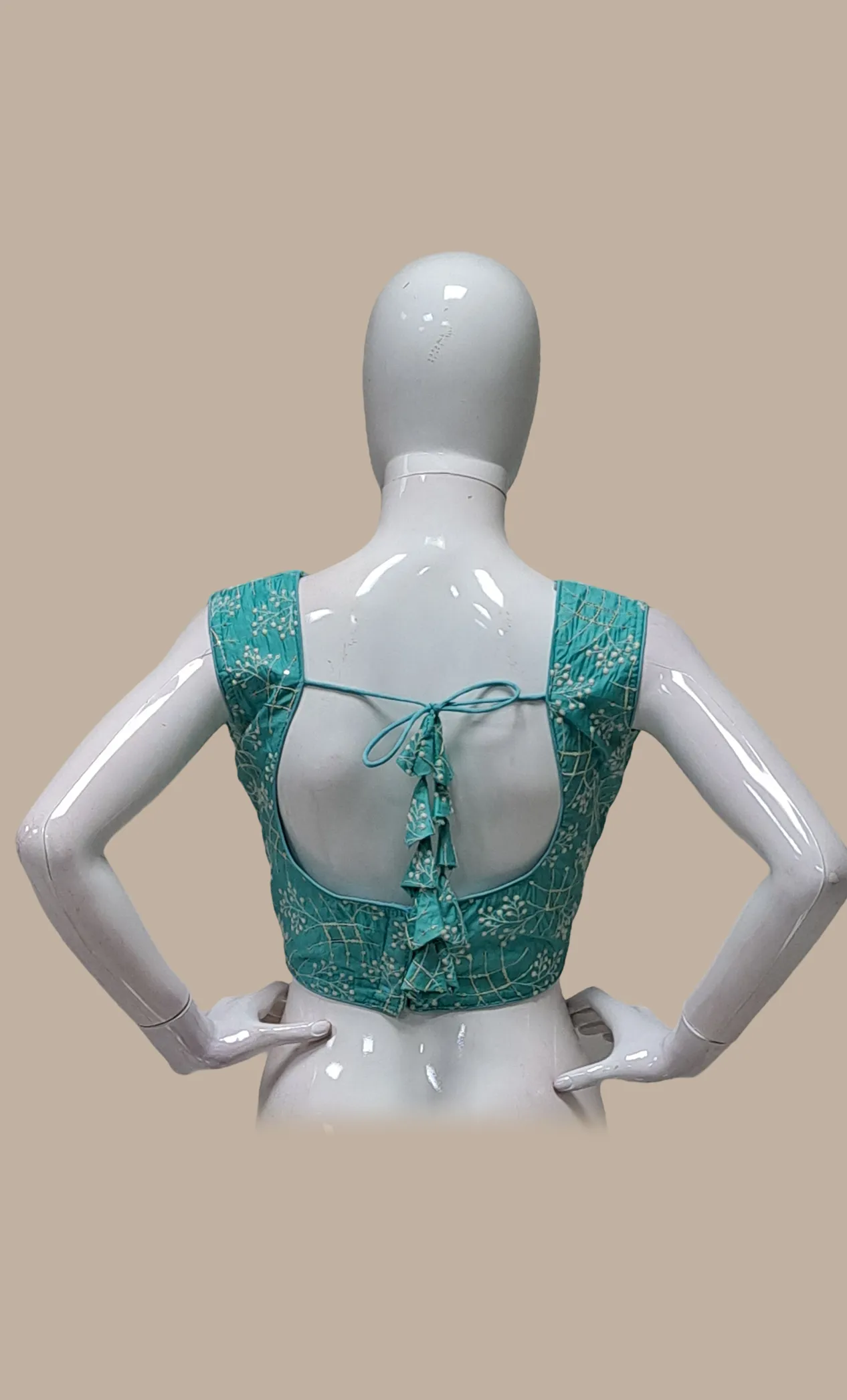 Aqua Embroidered Blouse