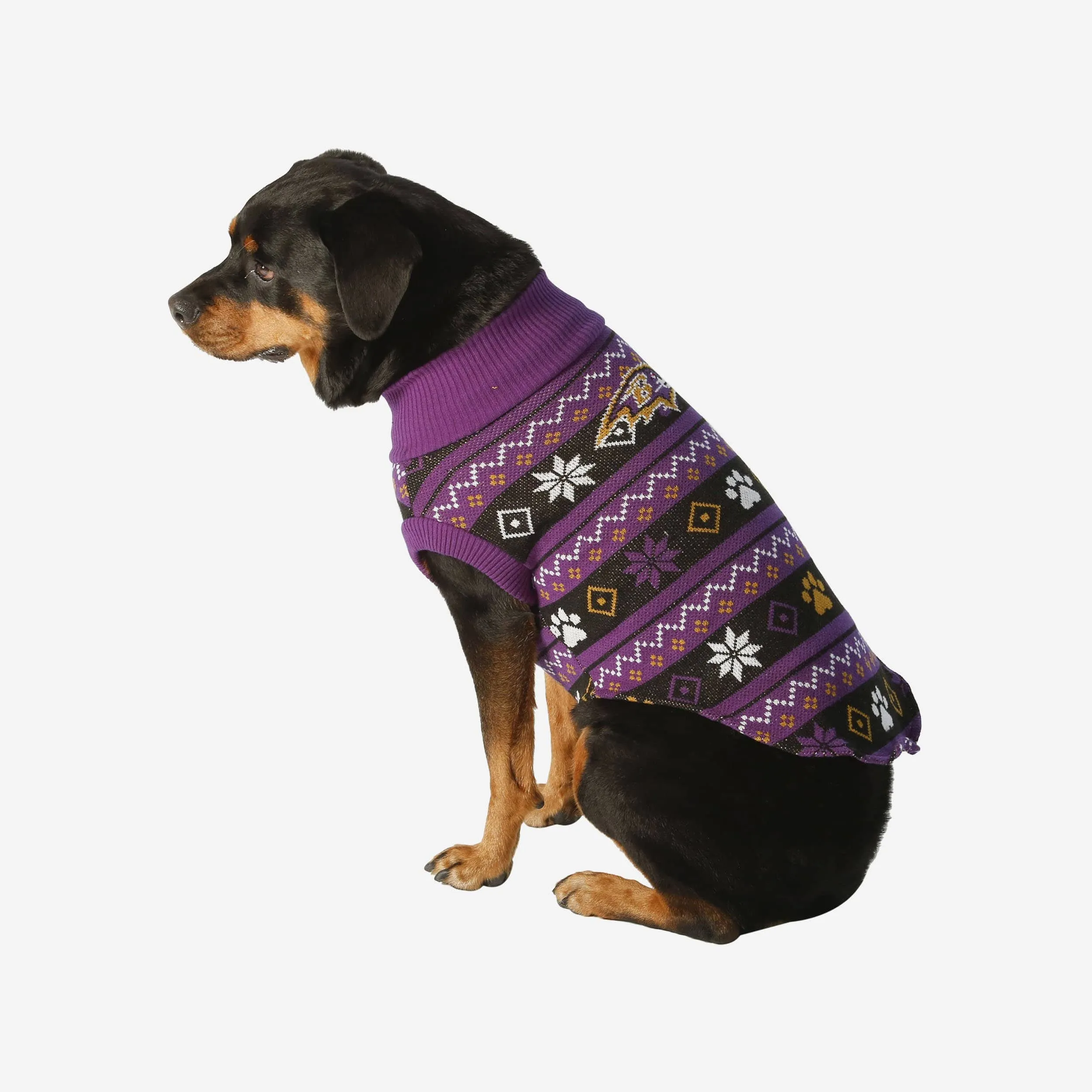 Baltimore Ravens Knitted Holiday Dog Sweater