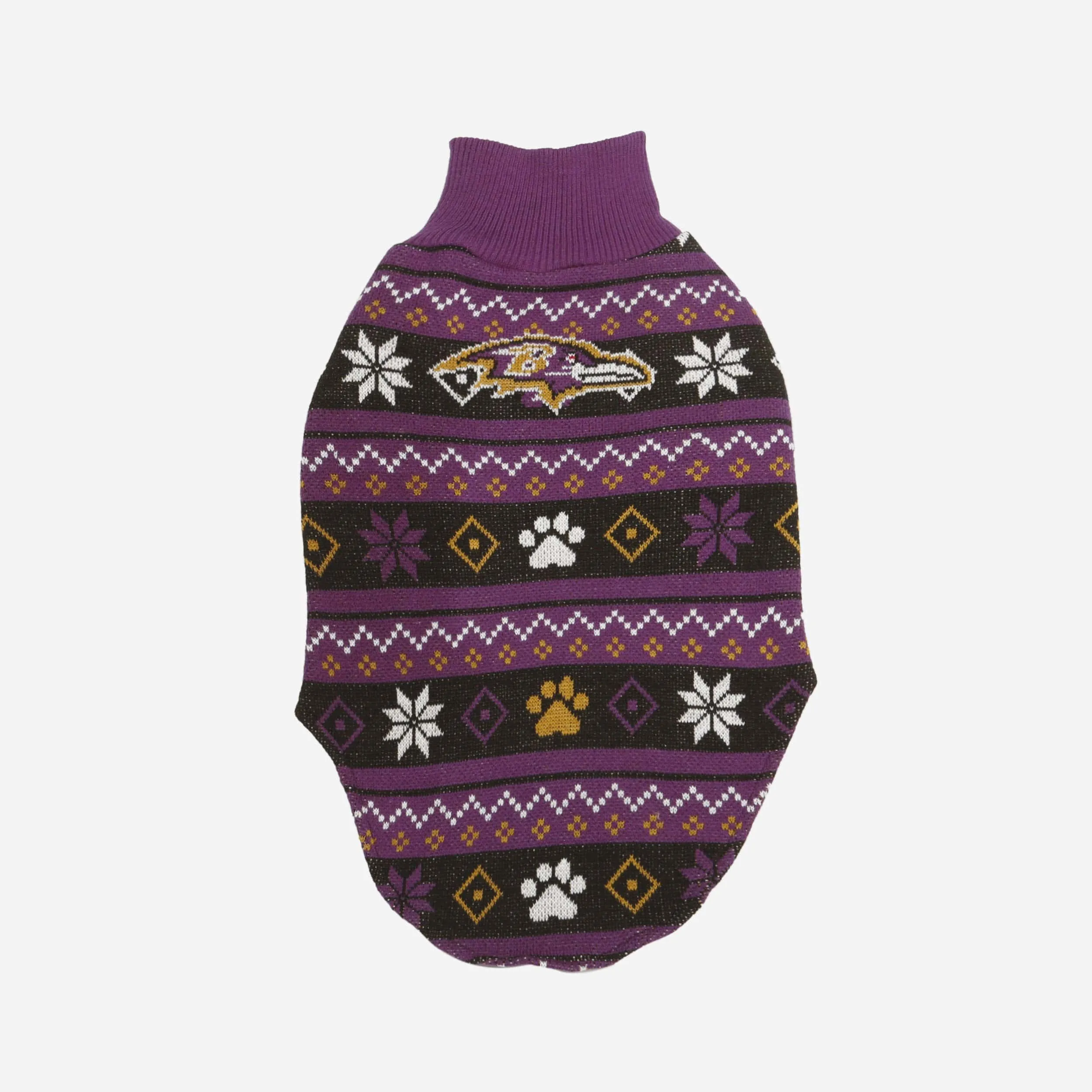 Baltimore Ravens Knitted Holiday Dog Sweater