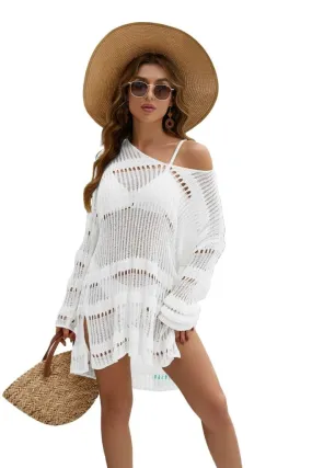 Black & White Crochet Beach Cover Up