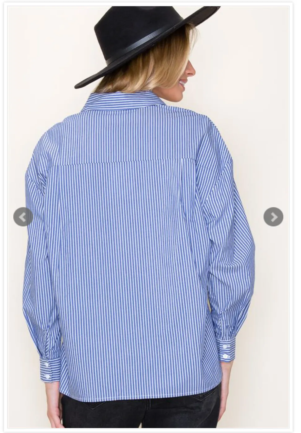 Blue Pinstripe Long Sleeve Top | FINAL SALE