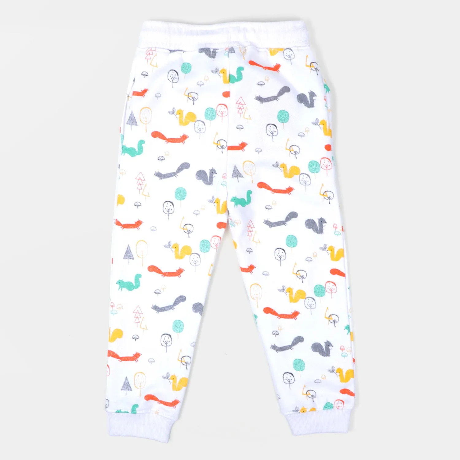 Boys Pyjama Squirrel - White