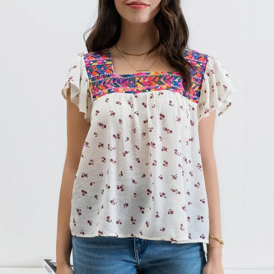 Brandy Embroidered Top