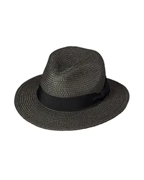 Broner Suitable Marled Black Straw Fedora with 2.5 inch brim