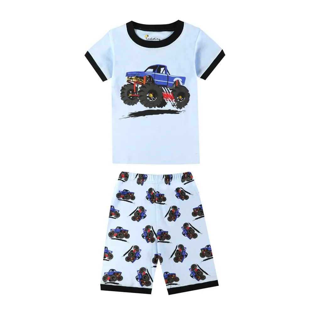 Child Boy Pajamas Set Kids Toddler 1 2 3 4 5 6 7 8 Years Summer Clothes Cute Cotton Pyjama 2 Piece Night Suit for Boys Outfits