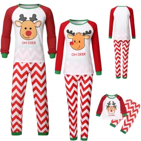 Christmas Pajamas Matching Family Pyjamas Autumn and Winter Homewear Wave Parent-Child Suit  Elk Parent-Child Pajamas