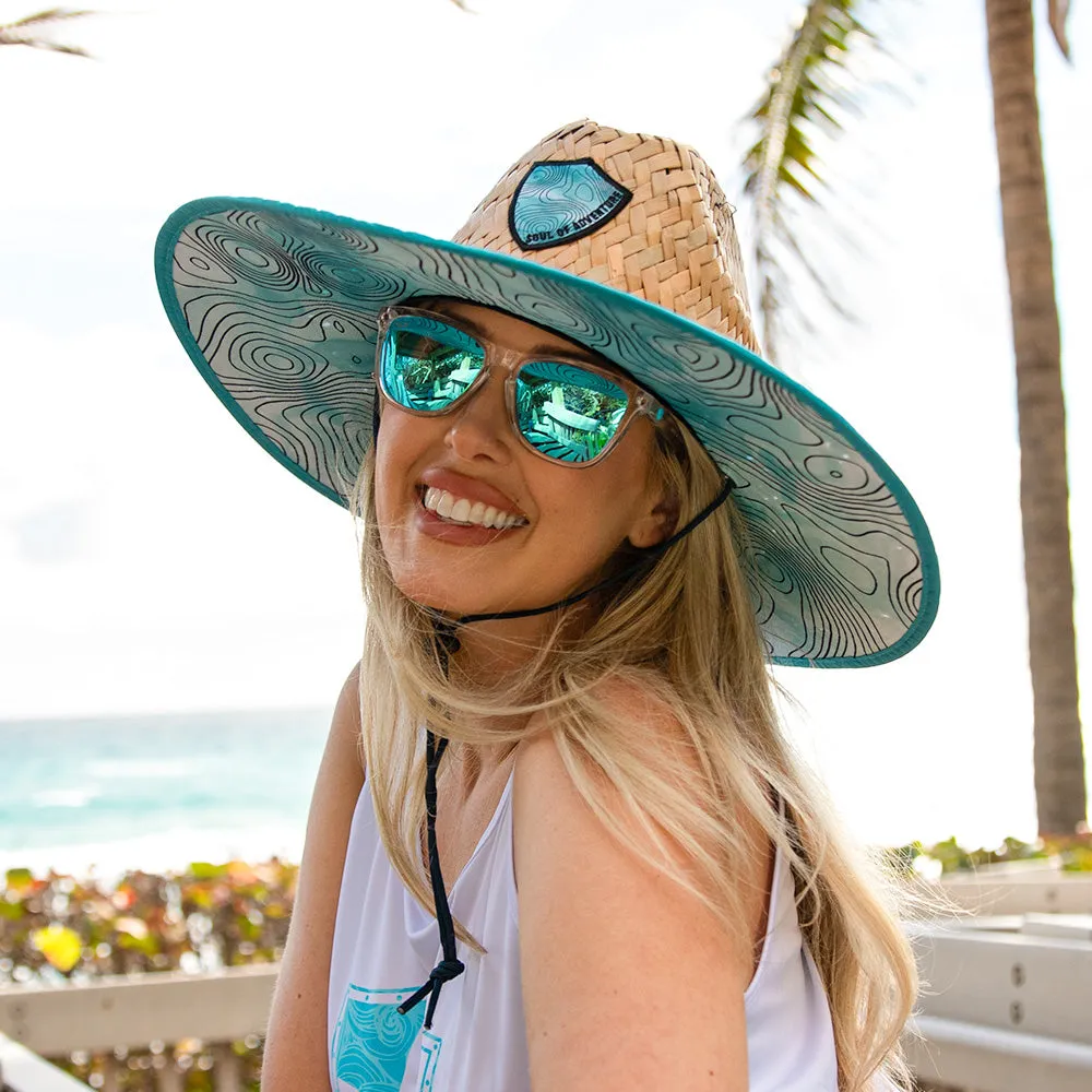 Classic Straw Hat | Aqua Topography