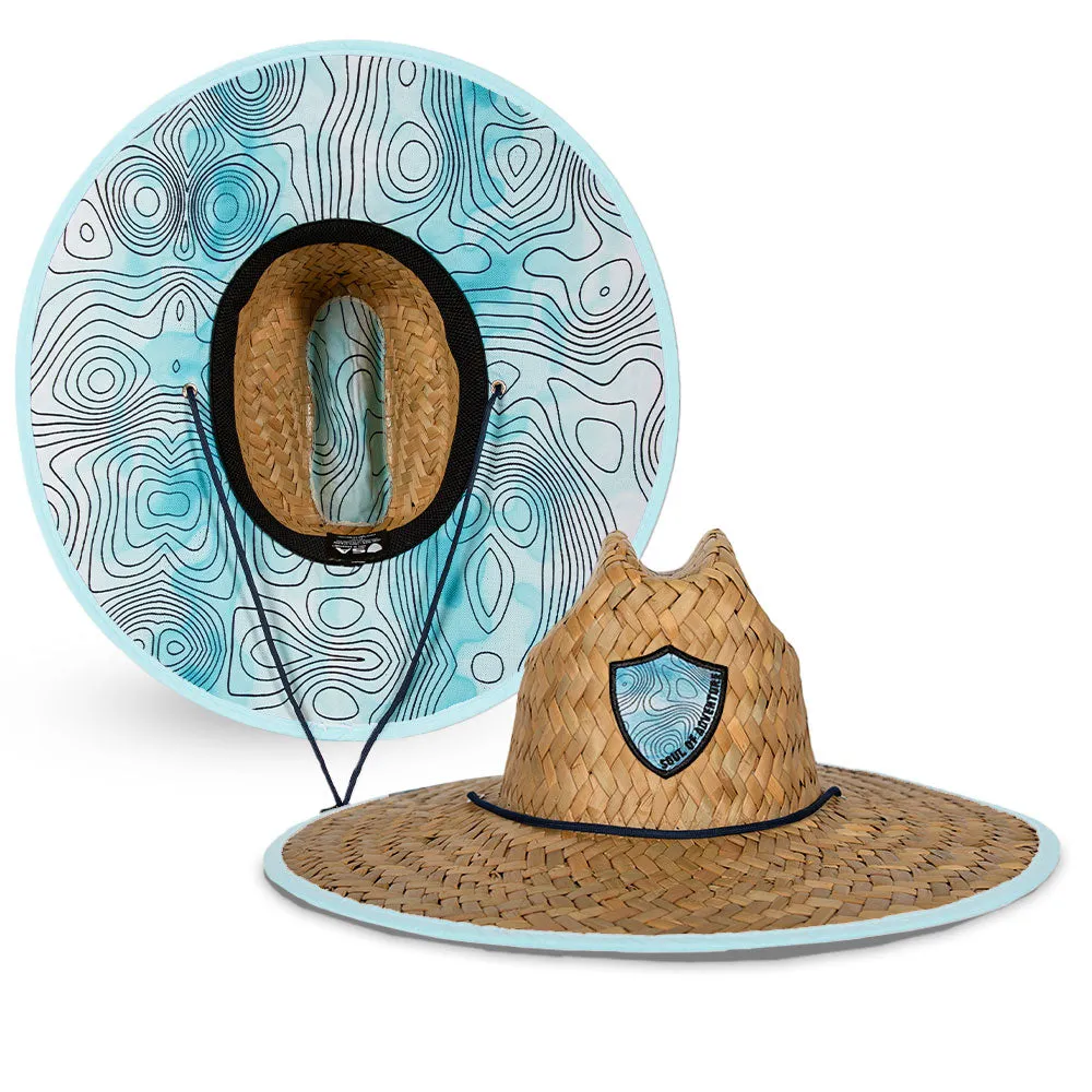 Classic Straw Hat | Aqua Topography