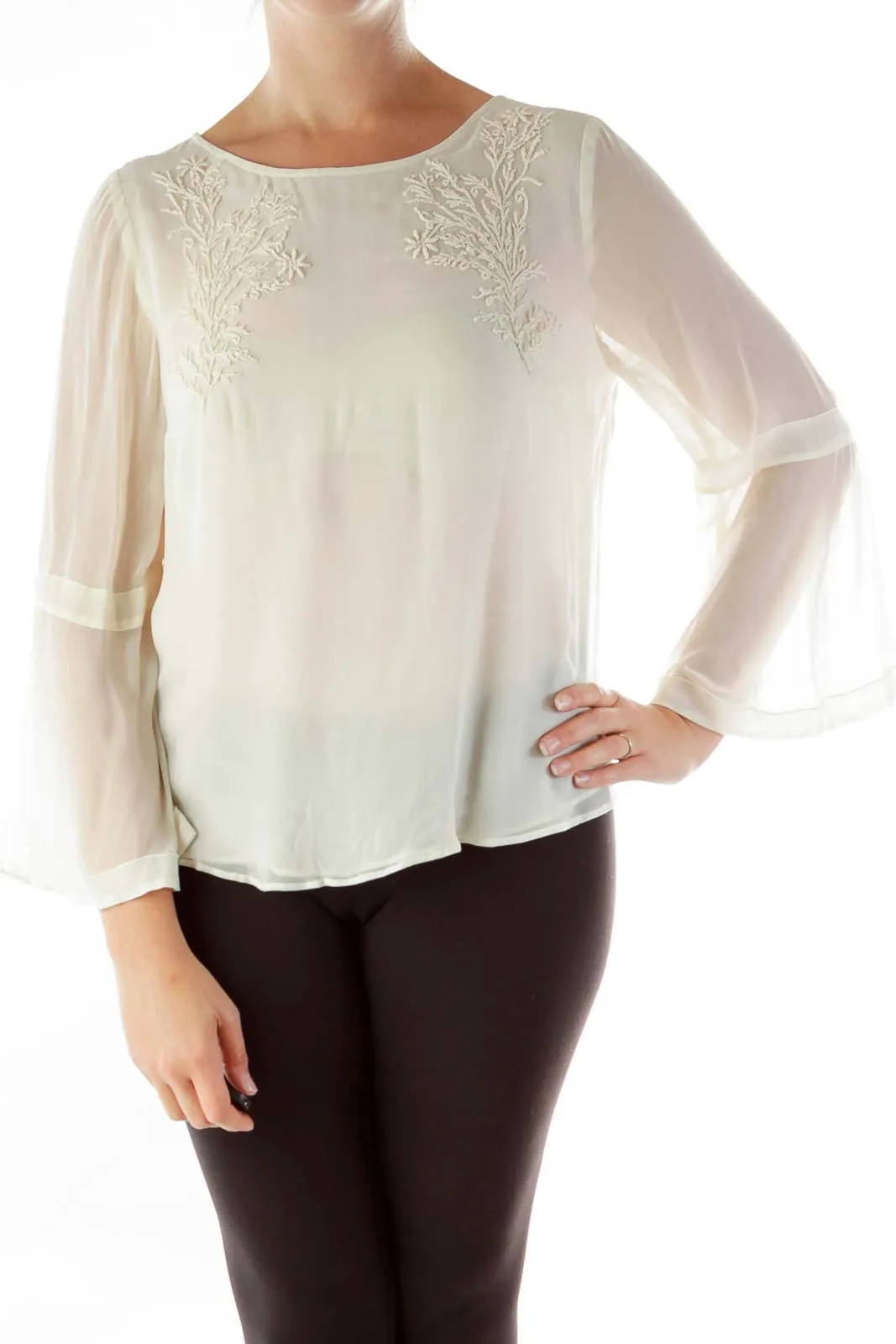 Cream Embroidered Blouse