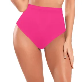 Deep Pink Women's High-Waisted Bikini Bottom