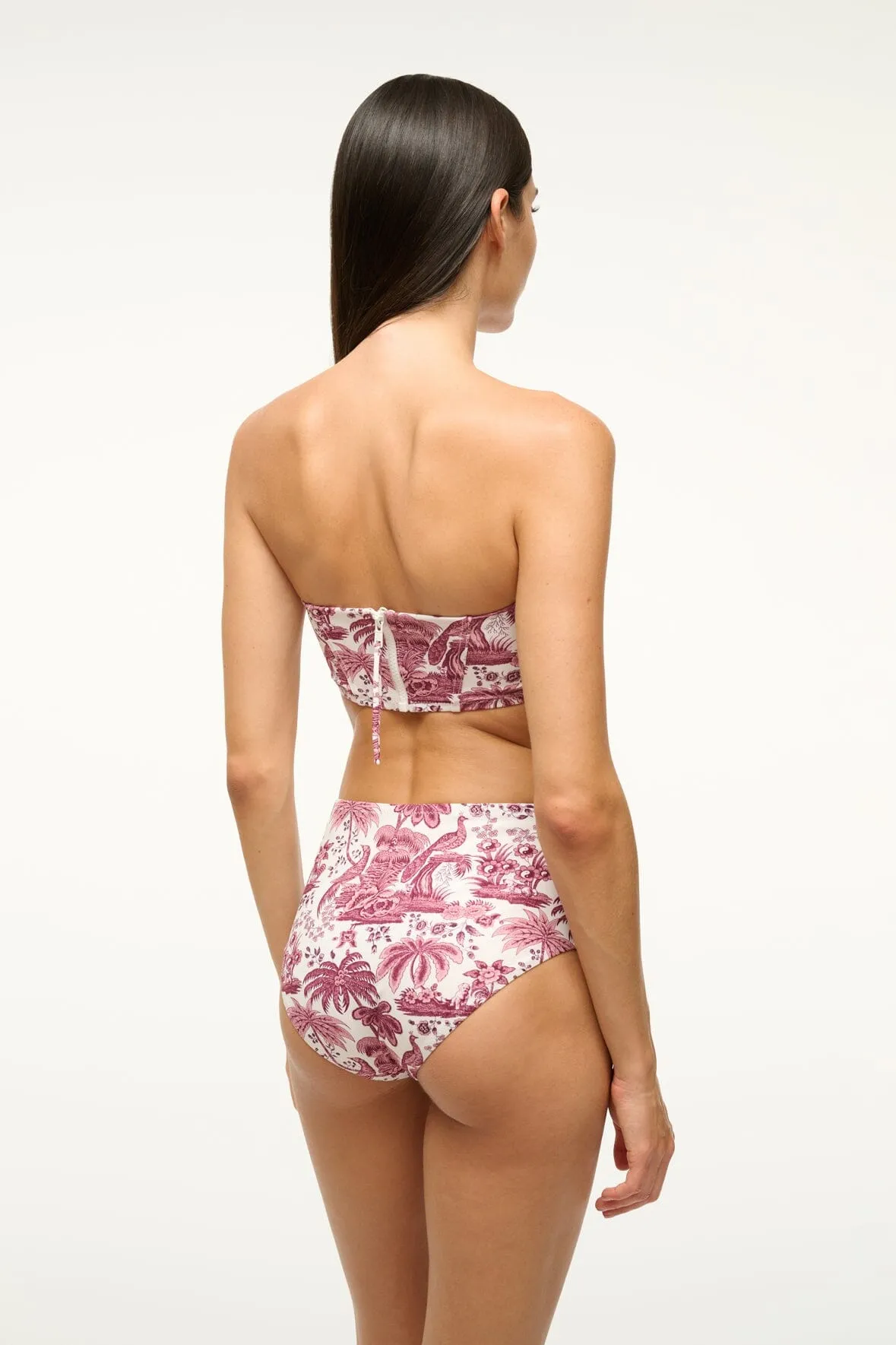 DEVON HIGH RISE BIKINI BOTTOM | BORDEAUX TOILE