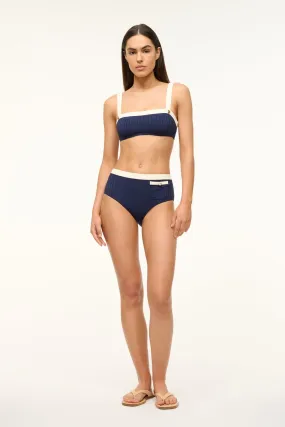 DEVON HIGH RISE BIKINI BOTTOM | NAVY IVORY