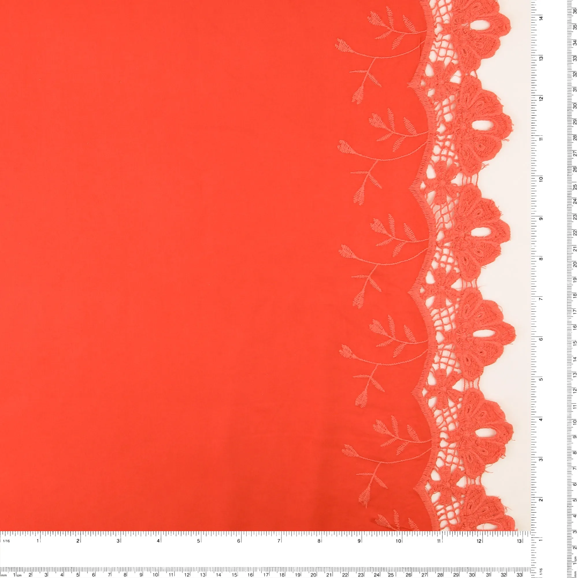 Embroidered Rayon - ADELA - 001 - Coral