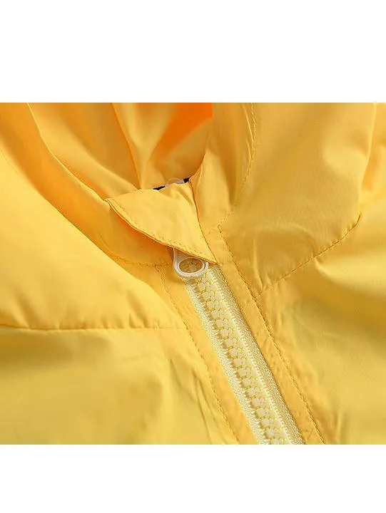 Fashion Duck Style Clothes Wind Rain Jacket Zip Light Hooded Coat For Baby Little Boys Girls Kids