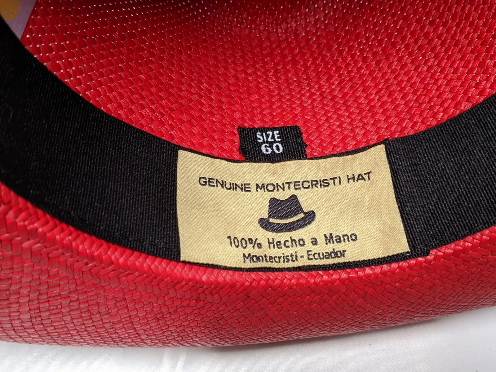 Fedora 7 3/8 (60) - Red (Montecristi Panama) #20-141