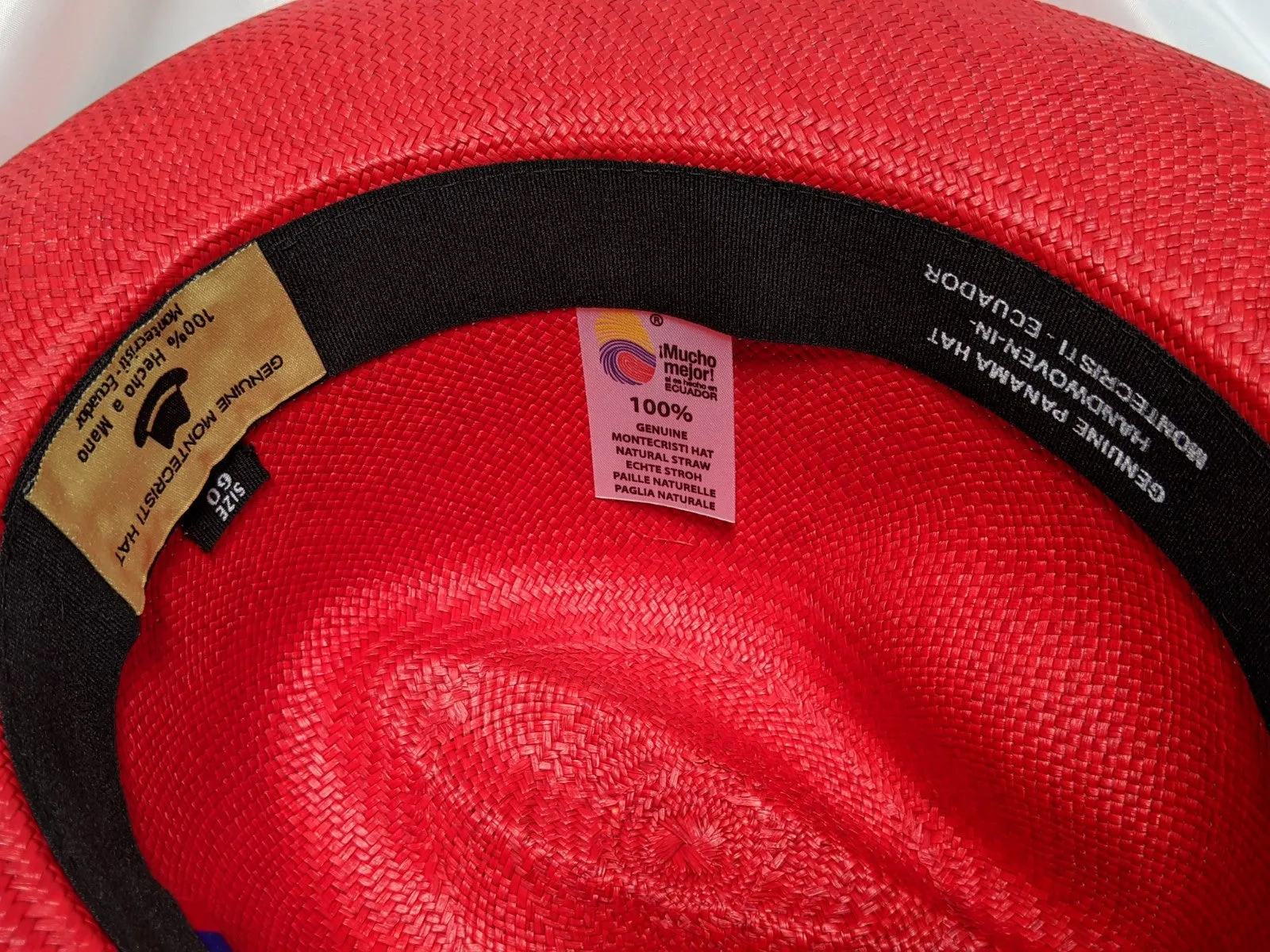 Fedora 7 3/8 (60) - Red (Montecristi Panama) #20-141