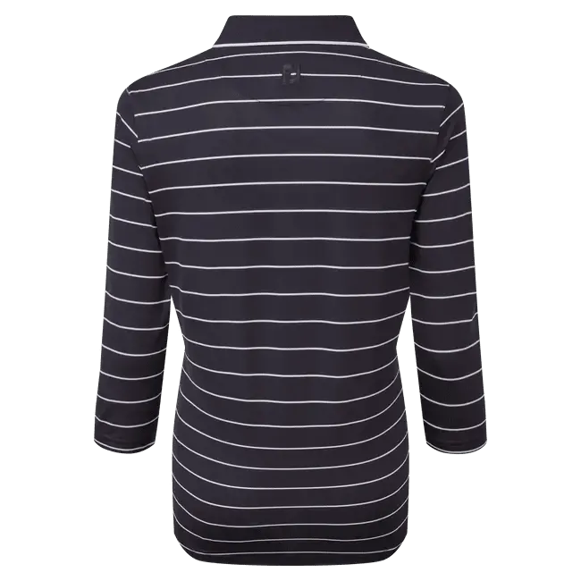 FootJoy Ladies 3/4 Sleeve Pinstripe Pique Golf Polo Shirt 88460