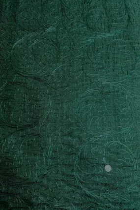 Green Embroidered Silk Linen MEMT-026-02