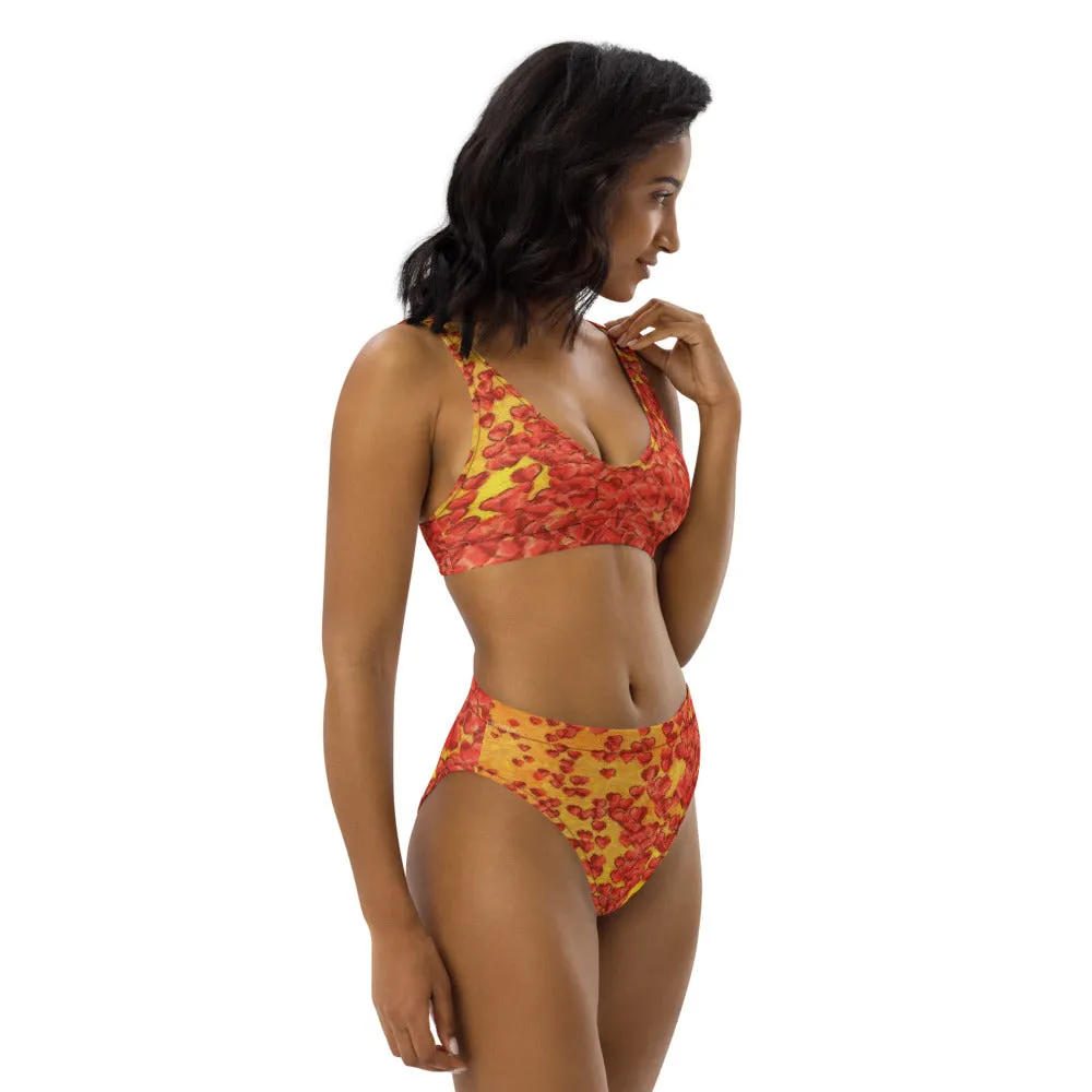 high-waisted bikini orange