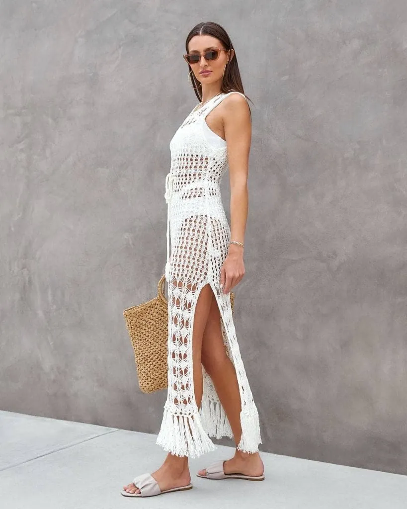 Hollow Out Mesh Crochet Dress