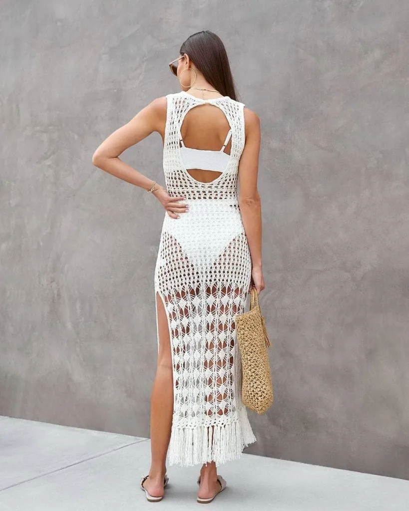 Hollow Out Mesh Crochet Dress