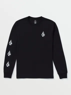 Iconic Stone Long Sleeve Tee - Black