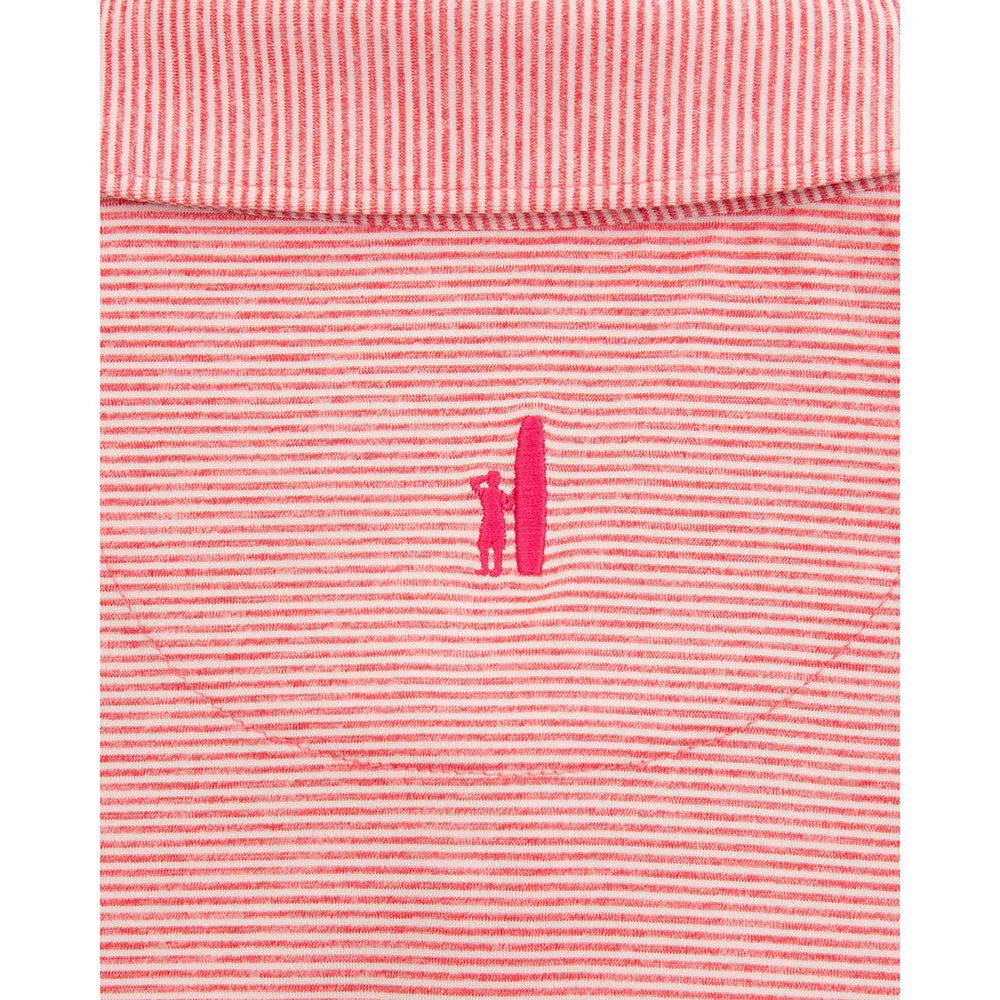 Johnnie-O Lyndon Prep-Formance Pinstripe Polo Shirt - Azalea