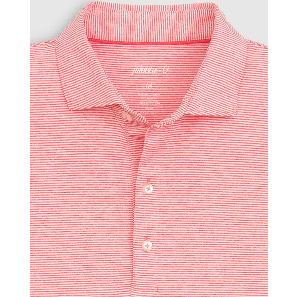 Johnnie-O Lyndon Prep-Formance Pinstripe Polo Shirt - Azalea