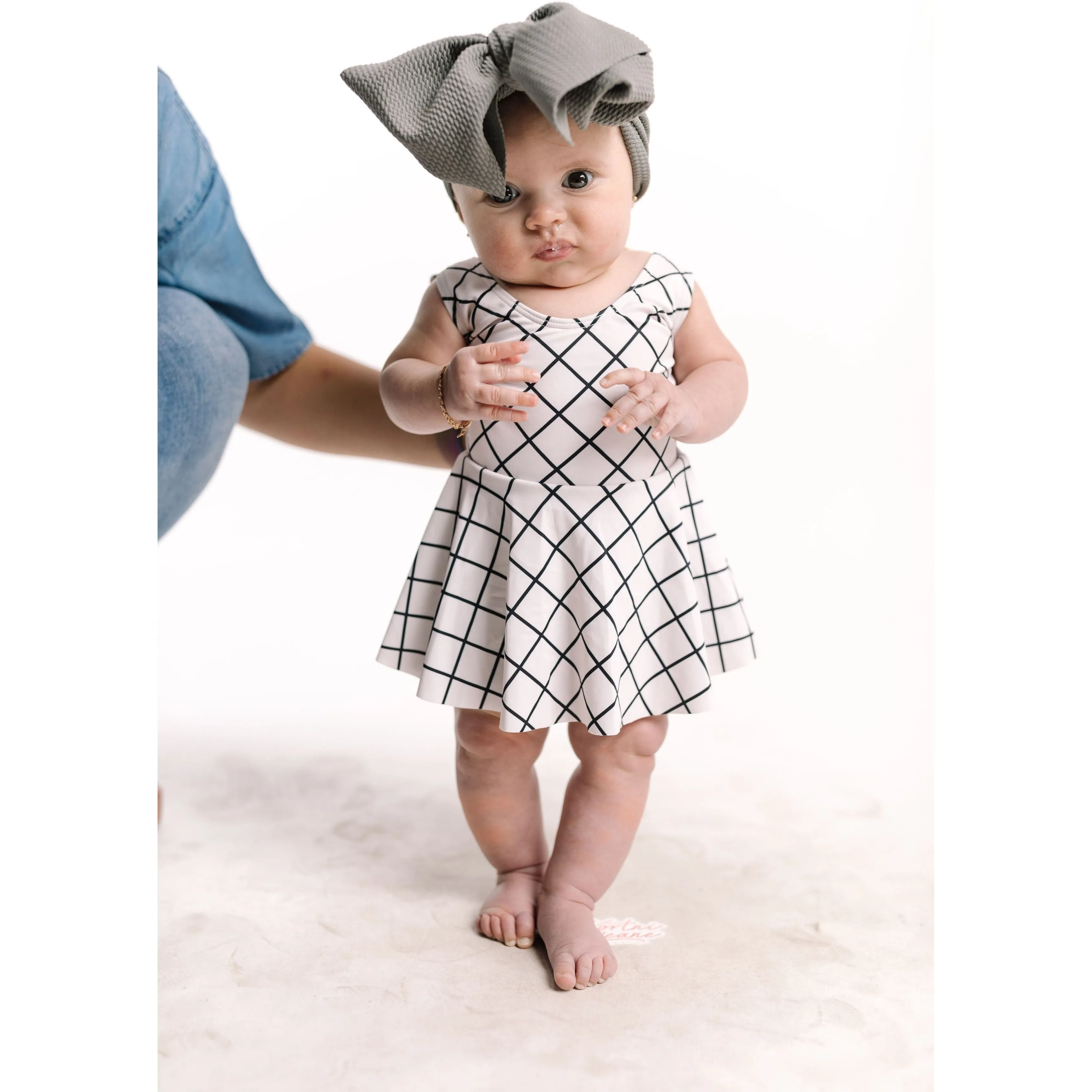 Kortni Jeane Swimwear Baby Skirted 1pc Grid