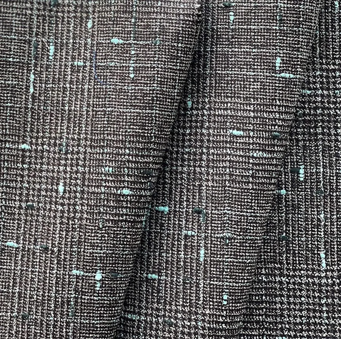 Light-Weight Smoky Grey Prince of Wales Wool Tweed (Made in Italy)