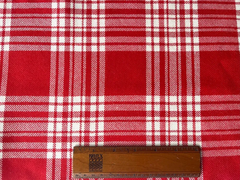 Menzies Cherry & Off-White Full Dress Wool Tartan (Made in Scotland)