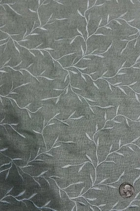 Mint Green Embroidered Silk Linen MEMT-017-2