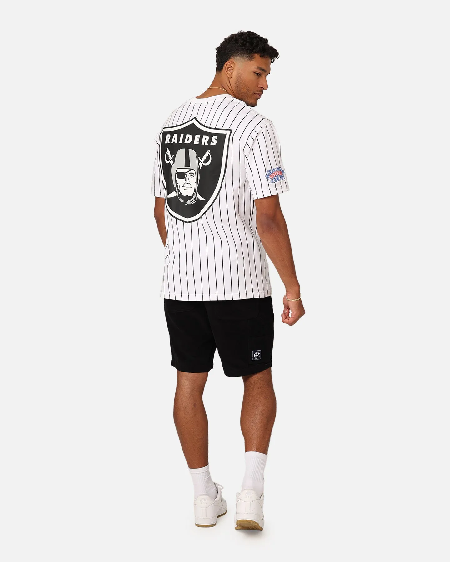 New Era Las Vegas Raiders Oversized T-Shirt White Pinstripe