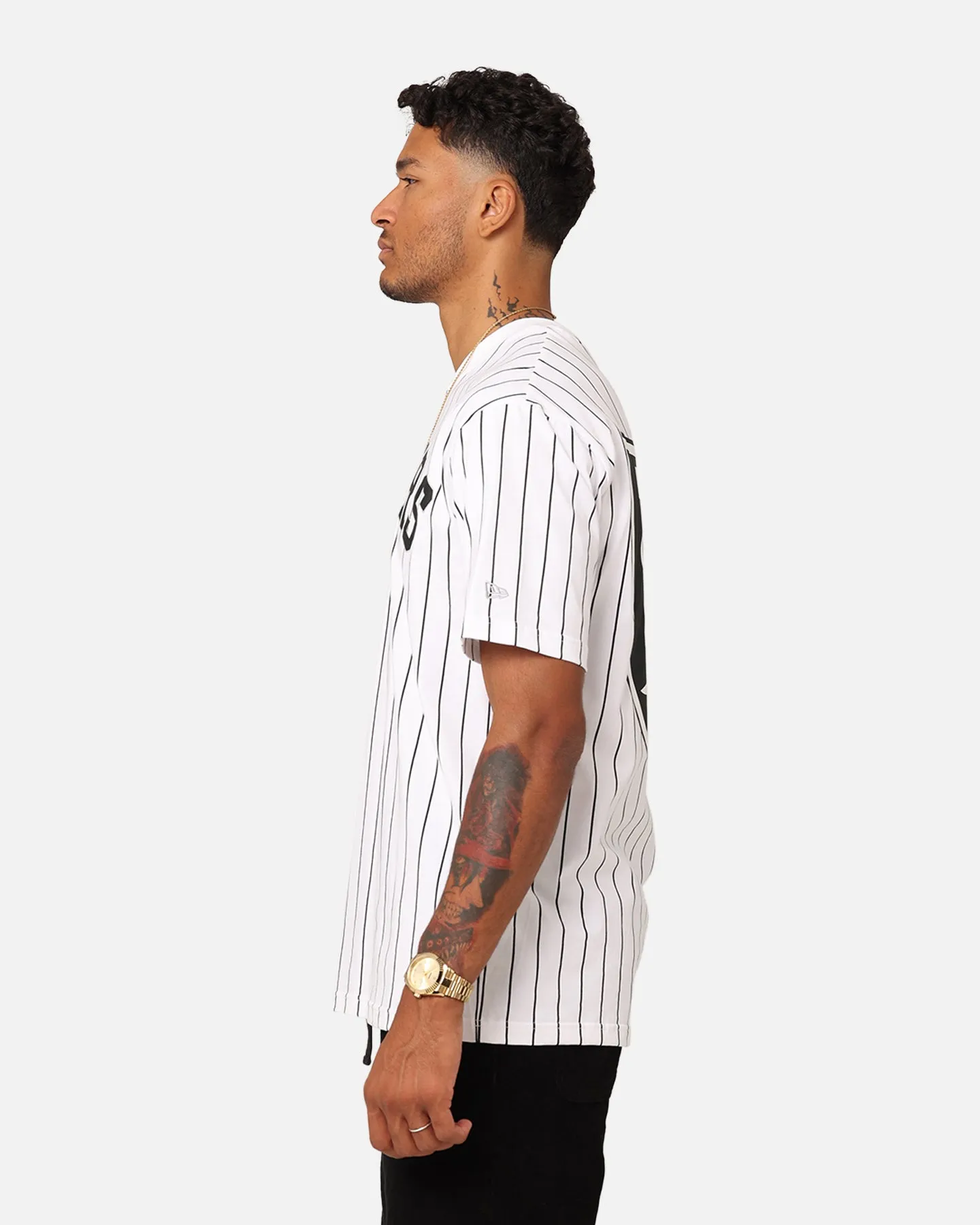 New Era Las Vegas Raiders Oversized T-Shirt White Pinstripe