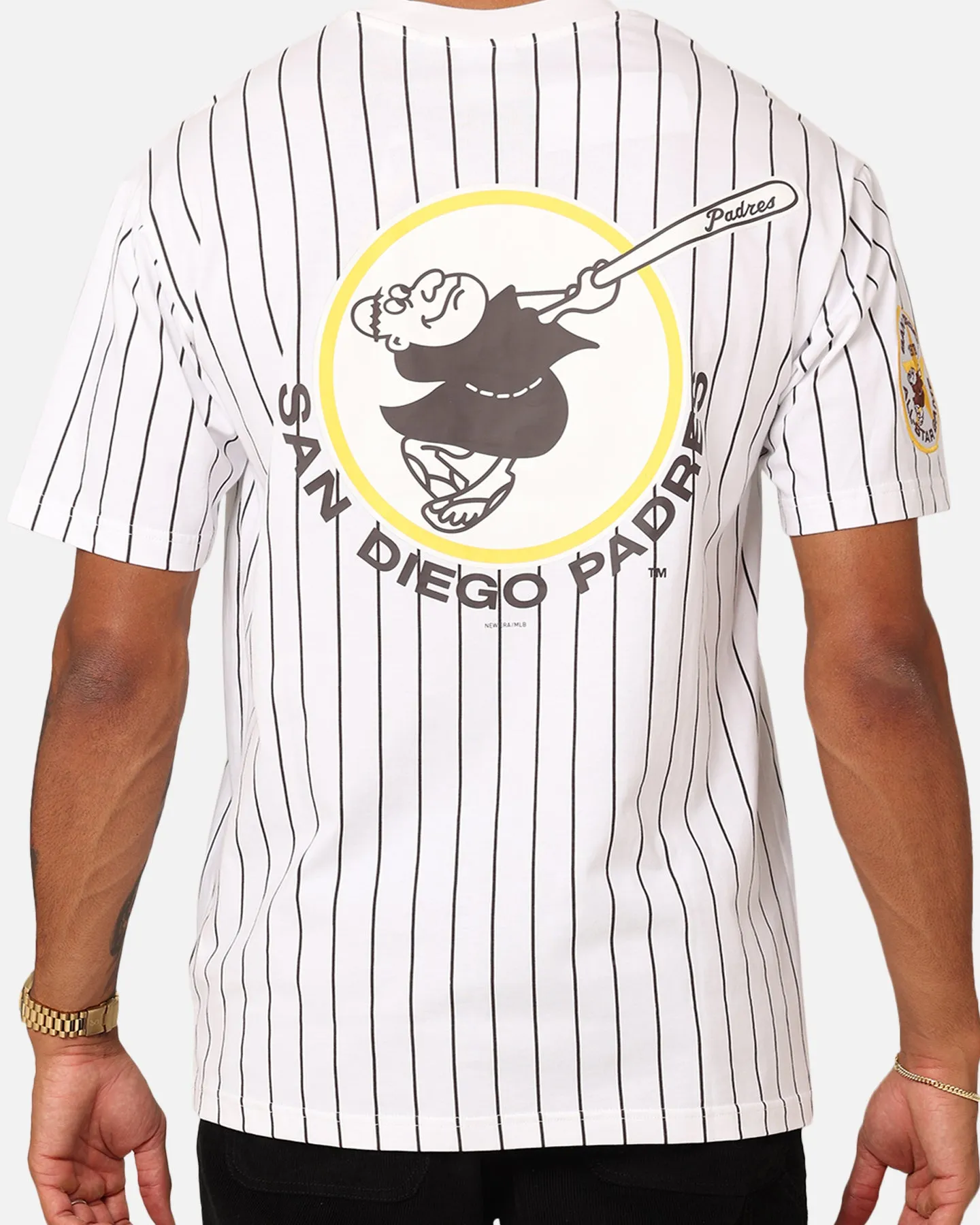 New Era San Diego Padres Oversized T-Shirt White Pinstripe