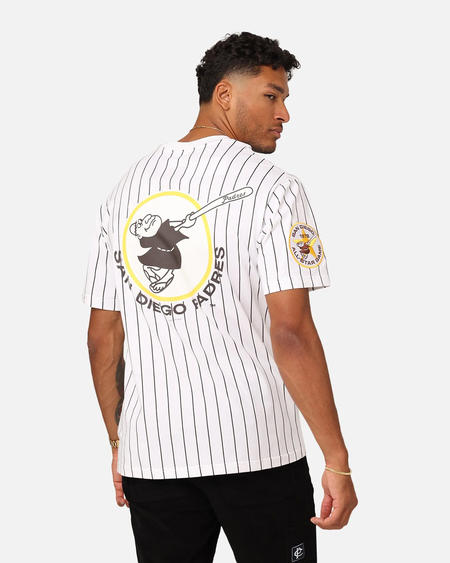 New Era San Diego Padres Oversized T-Shirt White Pinstripe