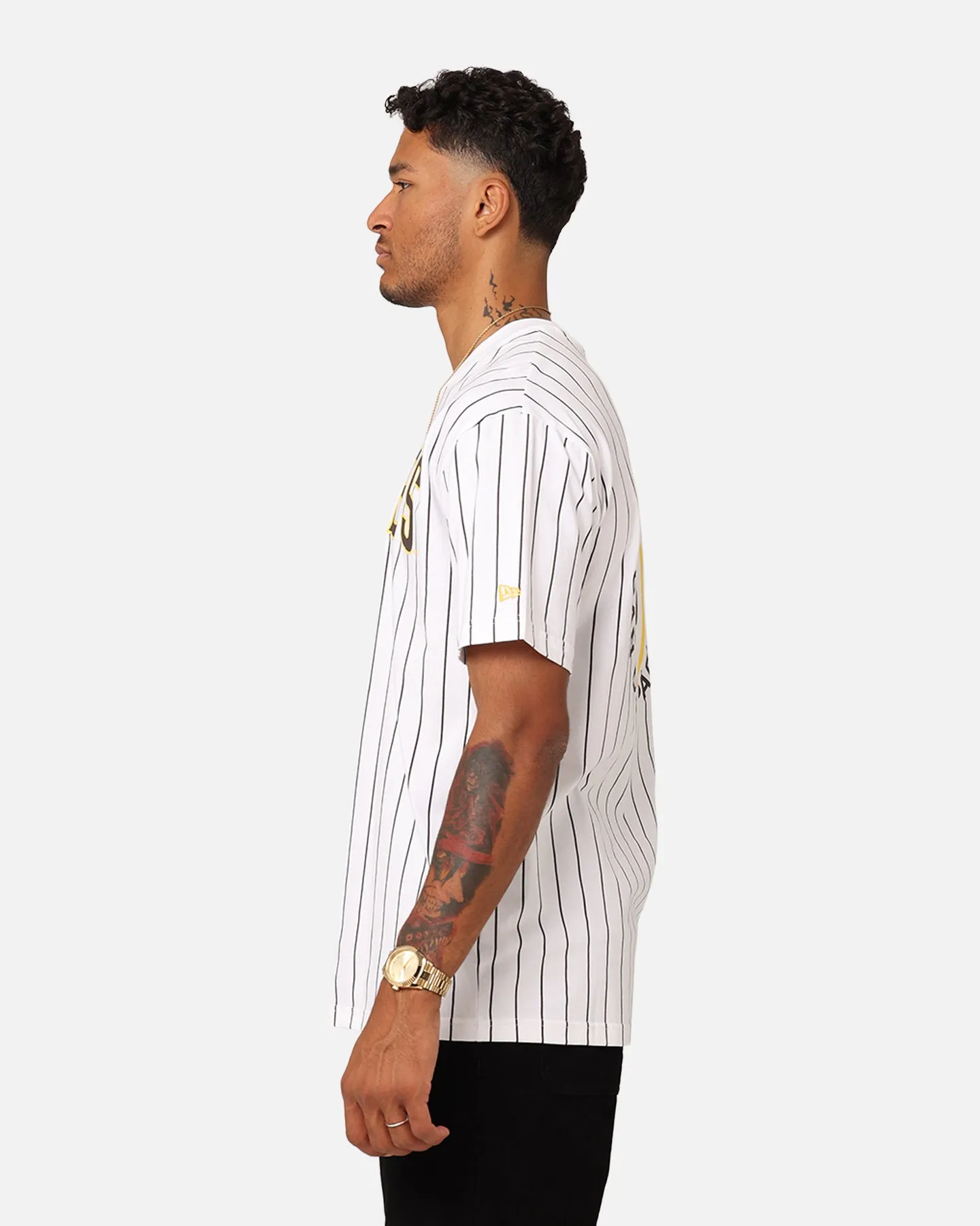 New Era San Diego Padres Oversized T-Shirt White Pinstripe