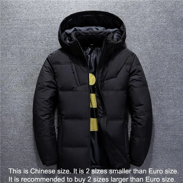 New Winter Jacket Men High Quality Fashion Casual Coat Hood Thick Warm Waterproof Down Jacket Male Winter Parkas Outerwear