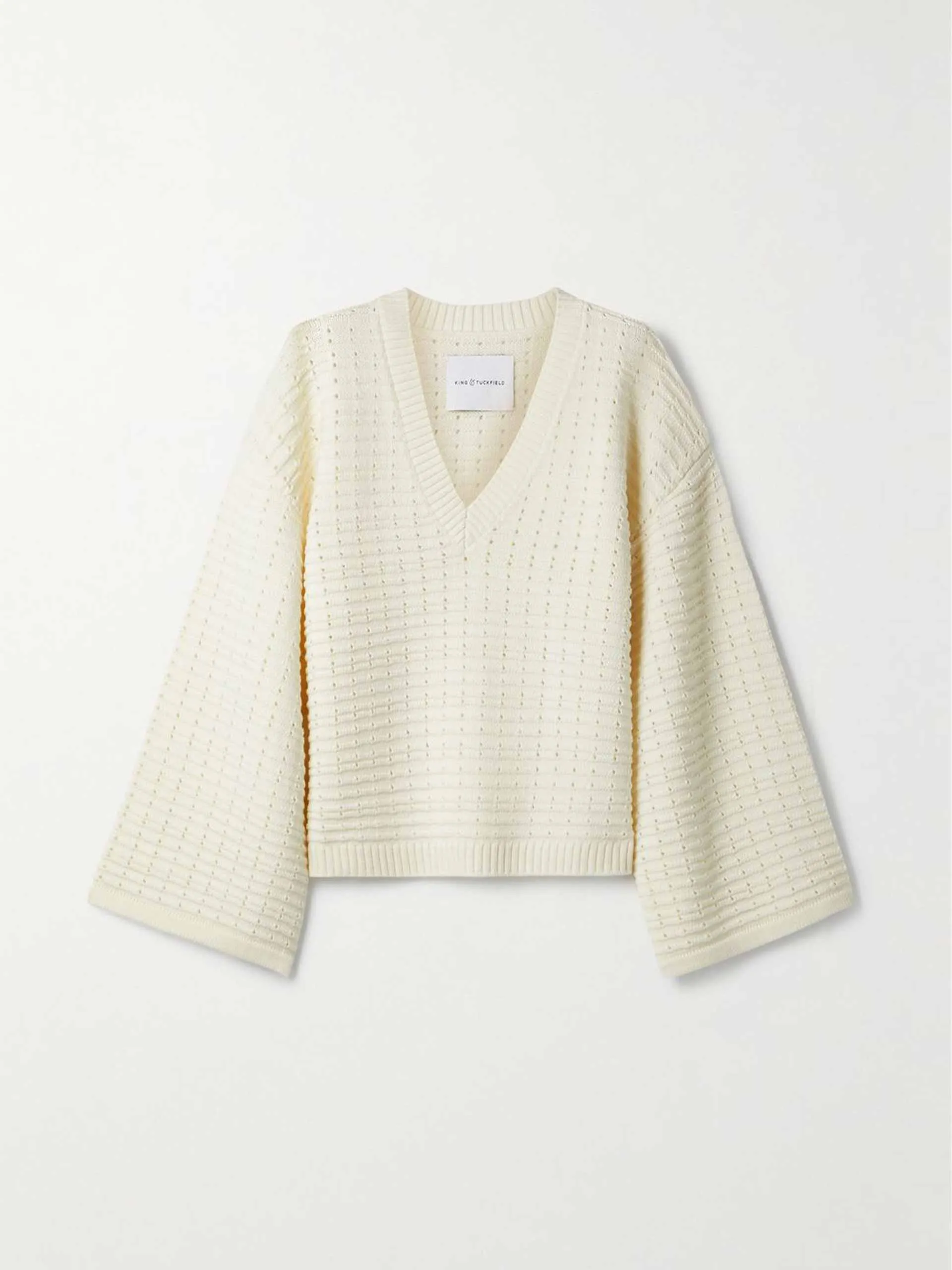 Open-knit wool sweater