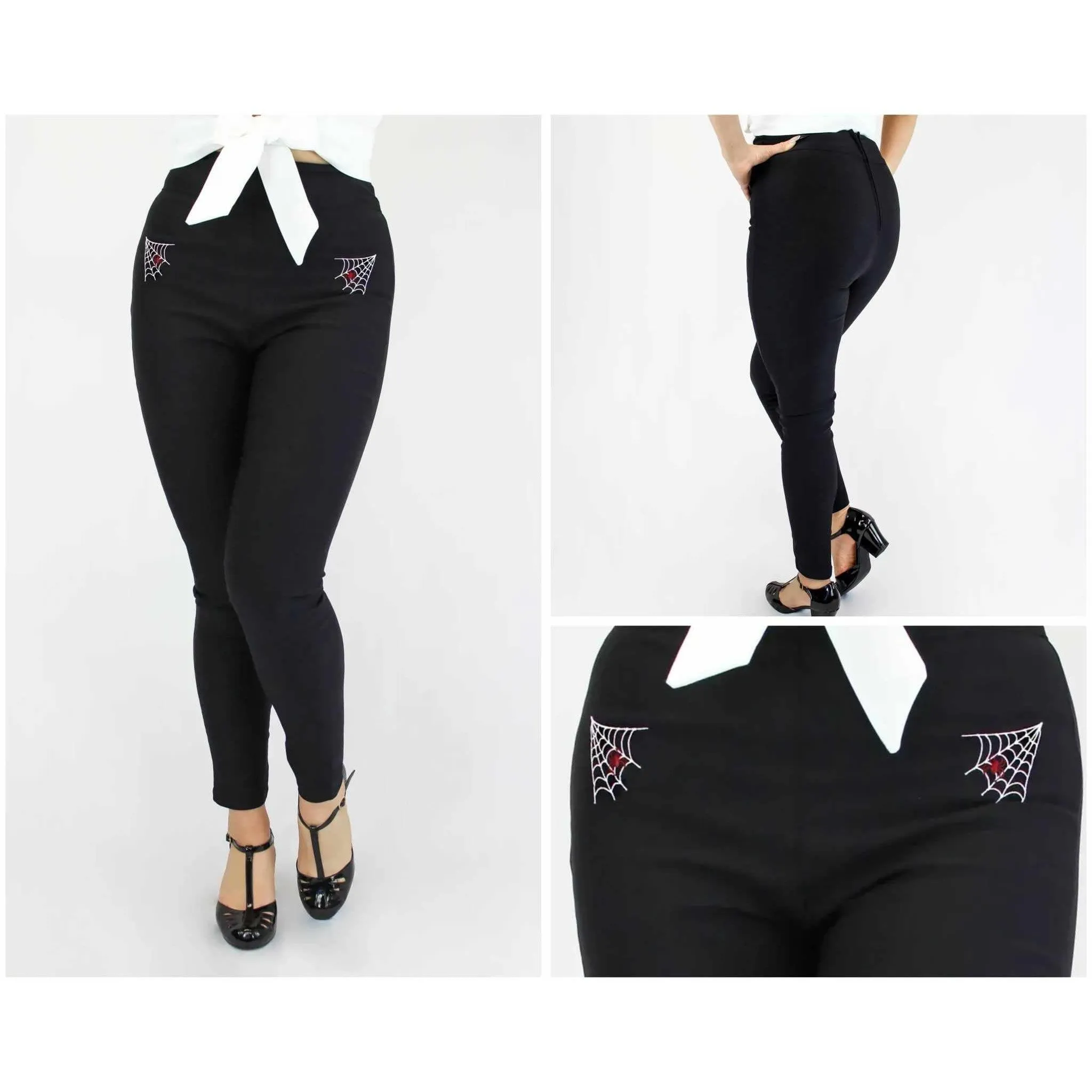 Pin Up Spiderweb Cigarette Pants by Hemet