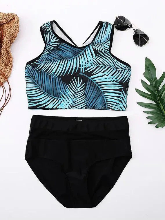 Print High Rise Bikini Set