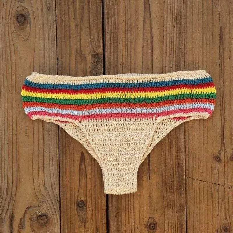 Rainbow Crochet Bikini Bottom