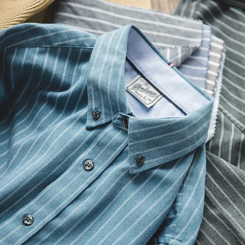 Retro Brushed Pinstripe Shirt Outwears