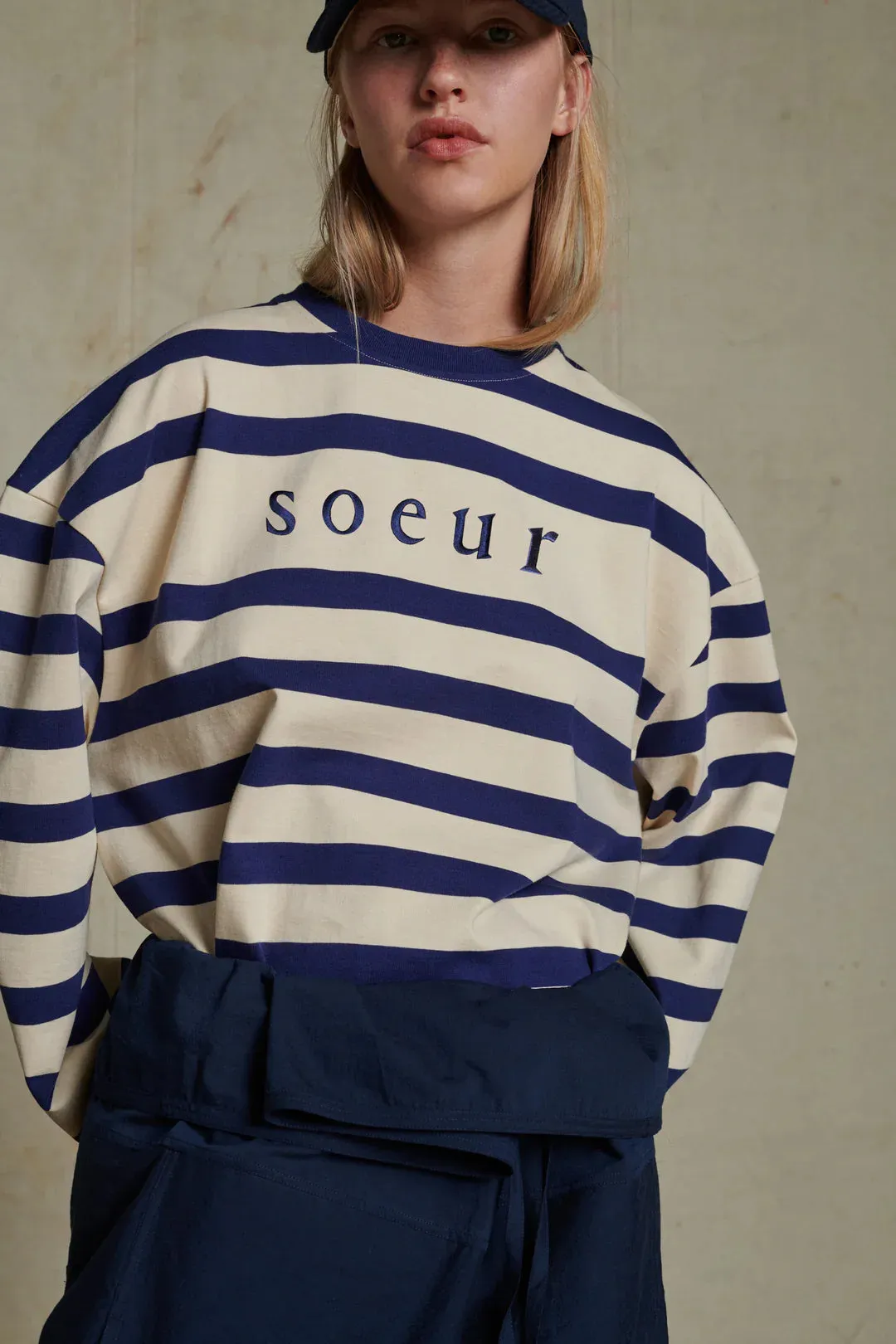 Soeur Archie T-Shirt Ecru/Marine Stripe