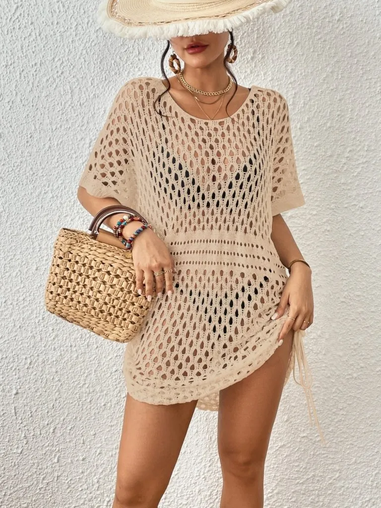 Swimsuit White Crochet Cover Up