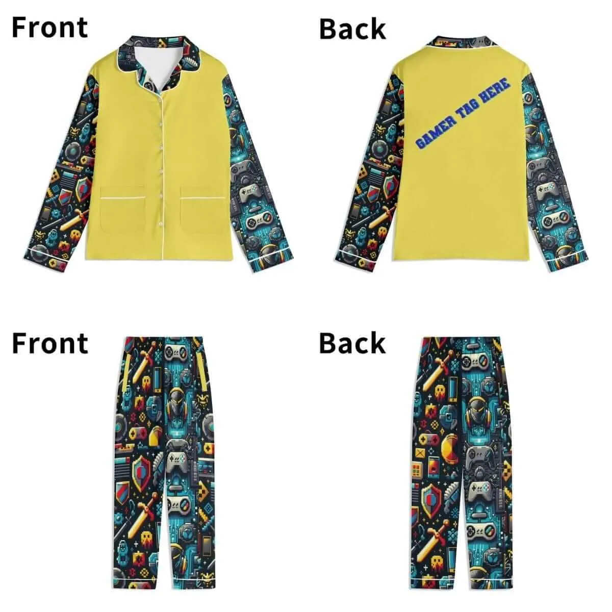 Unisex Teal and Yellow Nightwear