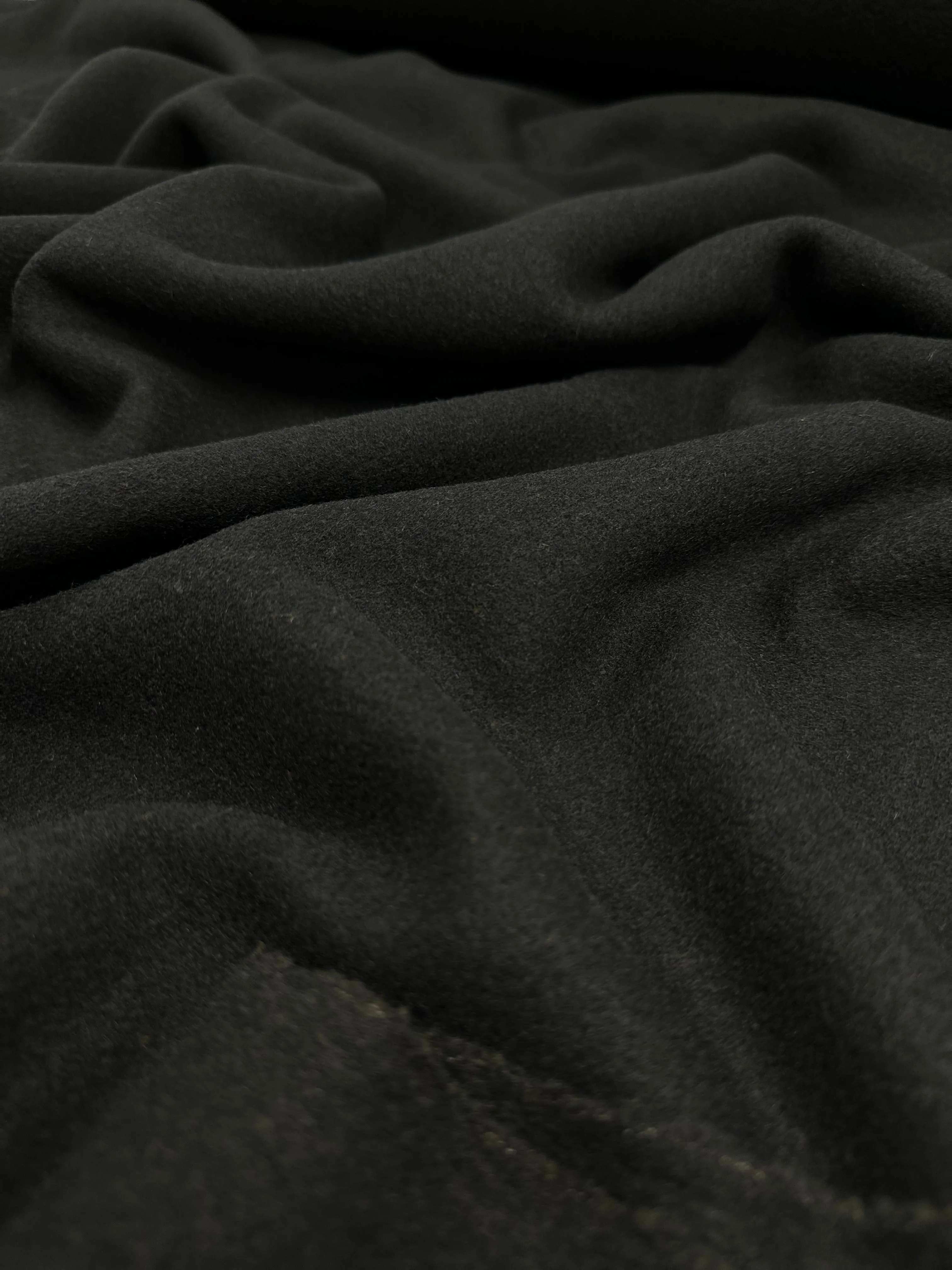 Wool Flannel - Black - 150cm